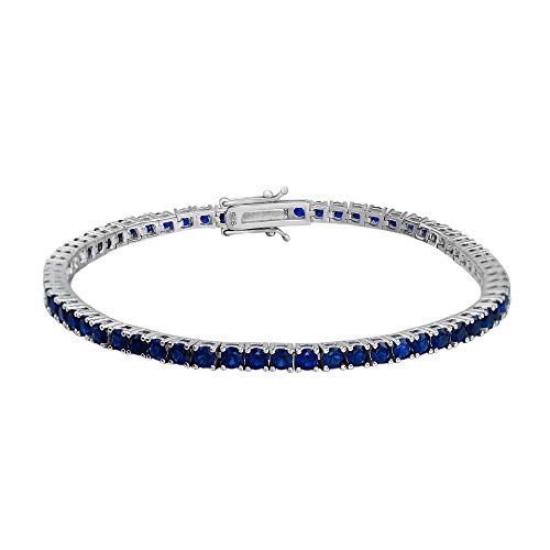 Gold Gala Tennis Armband 925 Sterling Silber Zirkonia Herren Damen (Saphir, 18) von Gold Gala