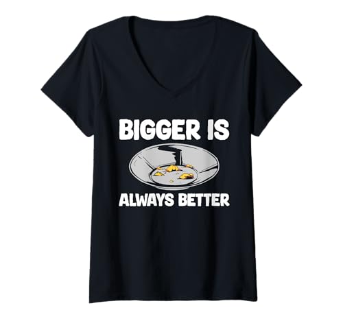 Damen Bigger Is Always Better Gold Mine Worker T-Shirt mit V-Ausschnitt Damen Bigger Is Always Better Gold Mine Worker T-Shirt mit V-Ausschnitt von Gold Minen Arbeiter Design Idee