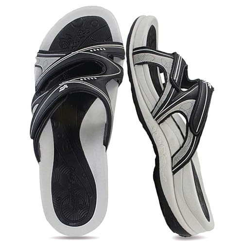 Gold Pigeon Shoes SIGNATURE Comfort Walking Ergonomische Slides Sandalen für Damen, GRAU, 9-9.5 Gold Pigeon Shoes SIGNATURE Comfort Walking Ergonomische Slides Sandalen für Damen, GRAU, 9-9.5 von Gold Pigeon Shoes