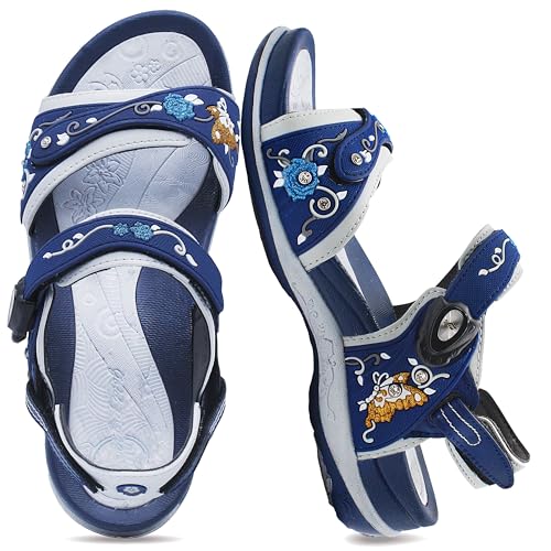 Gold Pigeon Shoes Signature Damen-Wandersandalen mit Schnappverschluss, ergonomisch, mit Schnappverschluss, Marineblaue Blume, 8-8.5 Gold Pigeon Shoes Signature Damen-Wandersandalen mit Schnappverschluss, ergonomisch, mit Schnappverschluss, Marineblaue Blume, 8-8.5 von Gold Pigeon Shoes