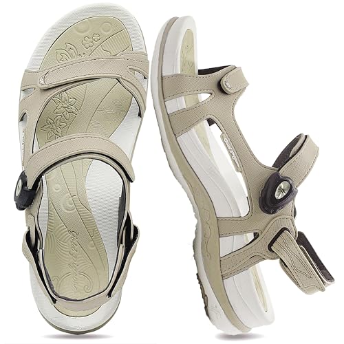 Gold Pigeon Shoes Signature Damen-Wandersandalen mit Schnappverschluss, ergonomisch, mit Schnappverschluss, Milchtee, 8-8.5 Gold Pigeon Shoes Signature Damen-Wandersandalen mit Schnappverschluss, ergonomisch, mit Schnappverschluss, Milchtee, 8-8.5 von Gold Pigeon Shoes
