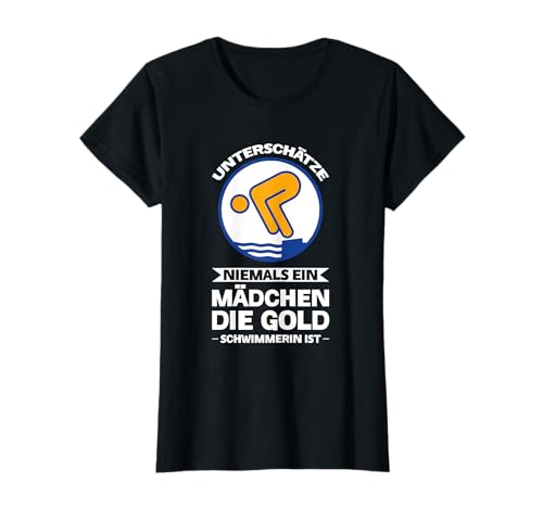 Schwimmabzeichen Mädchen Gold Schwimmerin T-Shirt Schwimmabzeichen Mädchen Gold Schwimmerin T-Shirt von Gold Schwimmerin & Schwimmen Geschenk