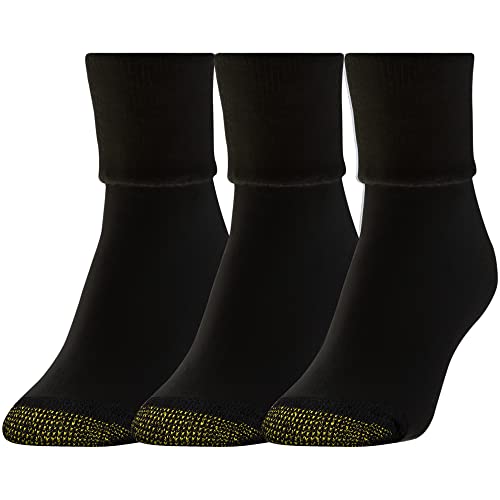 GOLDTOE Damen Ultratec Terry Cuff Socken 3 Paar, schwarz, Medium von Gold Toe