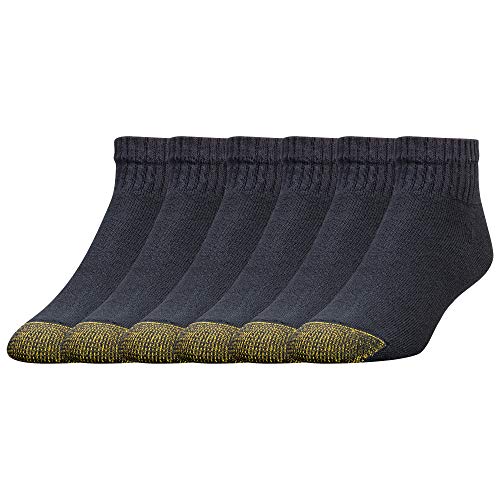 GOLDTOE Herren 656P Baumwolle Knöchel Athletic Socken Multipairs, Schwarz (6 Paar), X-Large von Gold Toe