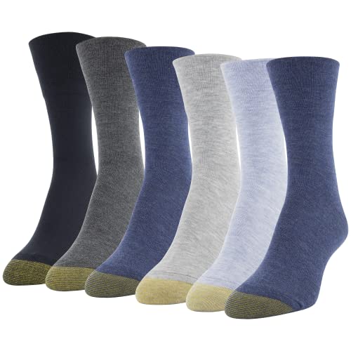 Gold Toe Damen Ultra Soft Mid Crew, 6-Pairs Socken, Denim Sortiert, Medium (6er Pack) von Gold Toe
