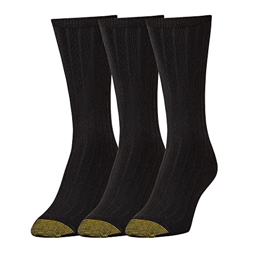 Gold Toe Damen Verona Crew Socken 3 Paar, Schwarz, 37.5-42 EU von Gold Toe