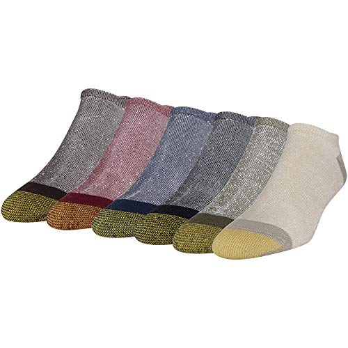 Gold Toe Herren 656f Baumwoll, sichtbar, mehrere Socken, Khaki/Oliv/Schwarz/New Navy/Rot/Braun Heather (6 Paar), Large (6er Pack) von Gold Toe