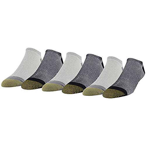 Gold Toe Herren 656f Baumwoll, sichtbar, mehrere Socken, Schwarz/Grau (6 Paar), Large (6er Pack) von Gold Toe