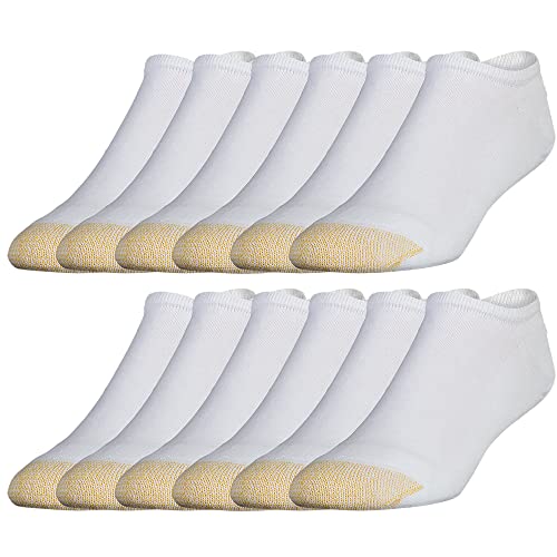 Gold Toe Herren 656f Cotton No Show Sportsocken, Multipairs Socken, Weiß (12 Paar), X-Large (12er Pack) von Gold Toe