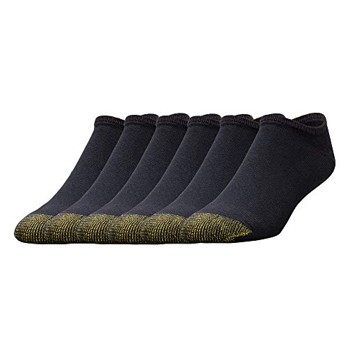 Gold Toe Herren 656f Cotton No Show Athletic Socks, Multipairs Lässige Socken, Schwarz, L EU von Gold Toe