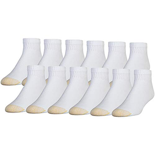 Gold Toe Herren 656p Cotton Quarter Sportsocken, Multipairs Lässige Socke, Weiß (12 Paar), 12-16 (12er Pack) von Gold Toe