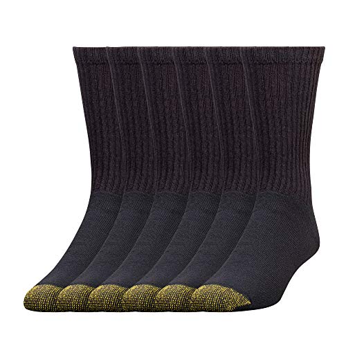 Gold Toe Herren 656s Cotton Crew Socken, Mehrere Paar Athletic-socks, Schwarz (6 Paar), L EU von Gold Toe