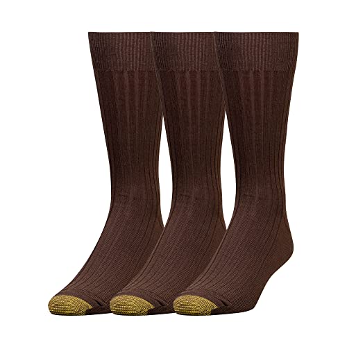 Gold Toe Herren Classic Canterbury Crew Socken, 3 Paar, Braun, Large von Gold Toe