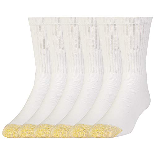 Gold Toe Herren Cotton Short Crew Athletic, 6-Pairs Socken, Weiß, Large (6er Pack) von Gold Toe