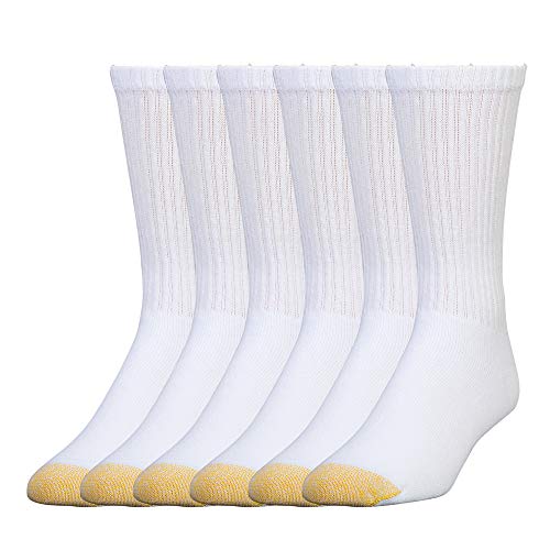 Gold Toe Herren Harrington Crew, mehrere Socken, Weiß (6 Paar), X-Large (6er Pack) von Gold Toe