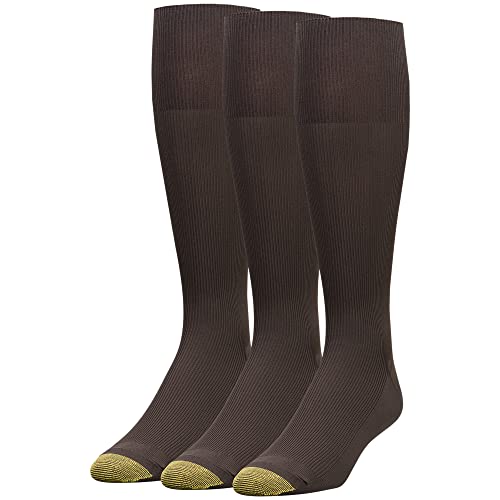 Gold Toe Herren Metropolitan Over-The-Calf Dress Socks, 3-Pairs Kleidersocken, braun, L (3er Pack) von Gold Toe