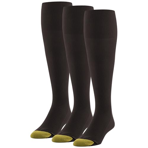 Gold Toe Herren Metropolitan Over-The-The-Wadensocken, 3 Paar - Braun - Large von Gold Toe