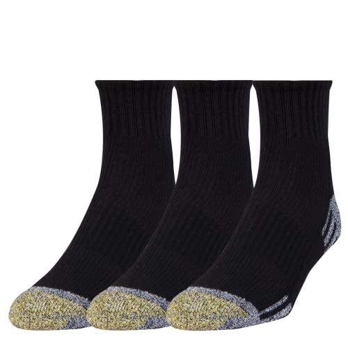 Gold Toe Herren Outlast Quarter, 3 Paar Socken, schwarz, Einheitsgre (3er Pack) von Gold Toe