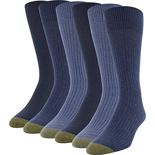 Gold Toe Herren Stanton Crew Socks, Multipairs Klassische Socken, Chambray/Denim (6 Paar), L EU von Gold Toe