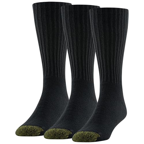 Gold Toe Herren Ultra Tec Performance Crew Athletic Socken 3 Paar schwarz Schuhgröße 39-47 von Gold Toe