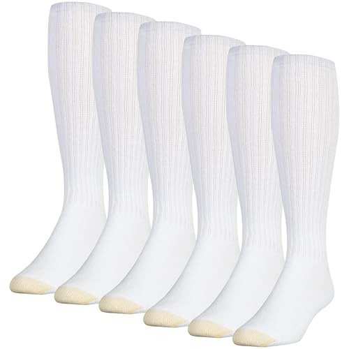 Gold Toe Herren Ultra Tec Performance Over-The-Wade Sportsocken, Multipairs Socken, Weiß (6 Paar), Large (6er Pack) von Gold Toe