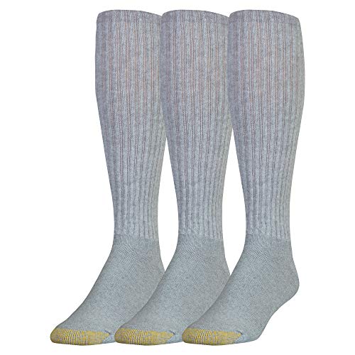 Gold Toe Herren Ultra Tec Performance Over-The-Wadensocken, mehrere Socken, Grey Heather (3 Paar), Large (3er Pack) von Gold Toe