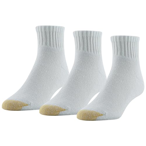 Gold Toe Herren Ultra Tec Performance Knöchelsocken 3 Paar Socken, Weiß, Large (3er Pack) von Gold Toe