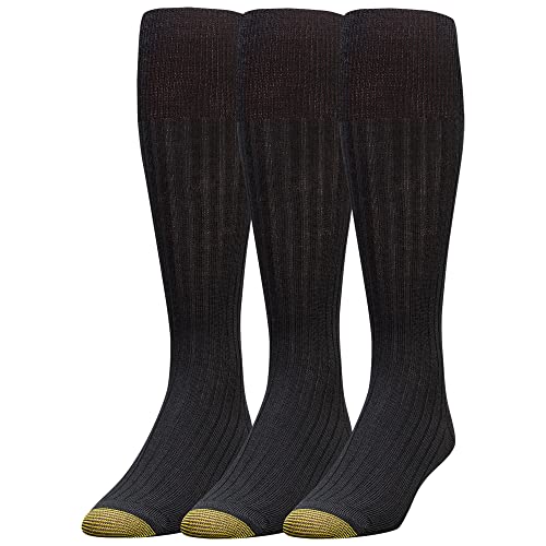 Gold Toe Herren Windsor Wool Over-the-calf Dress Socks, 3-pairs Crew-Socken, Schwarz, L EU von Gold Toe