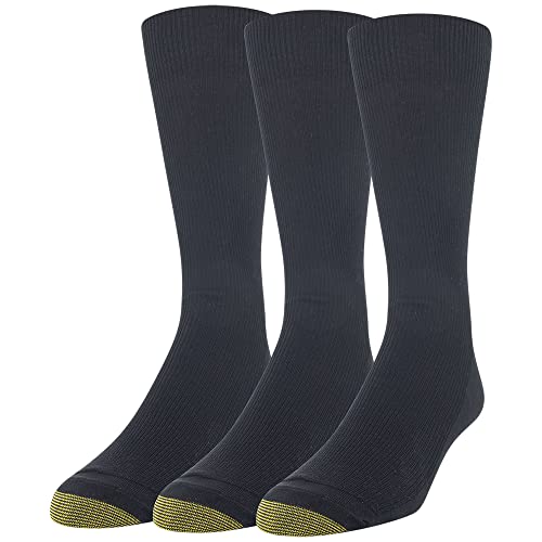 Gold Toe Herrensocken aus Baumwolle, feuchtigkeitsregulierend, Metropolitan, 3 Paar, Schwarz, 10-13 von Gold Toe