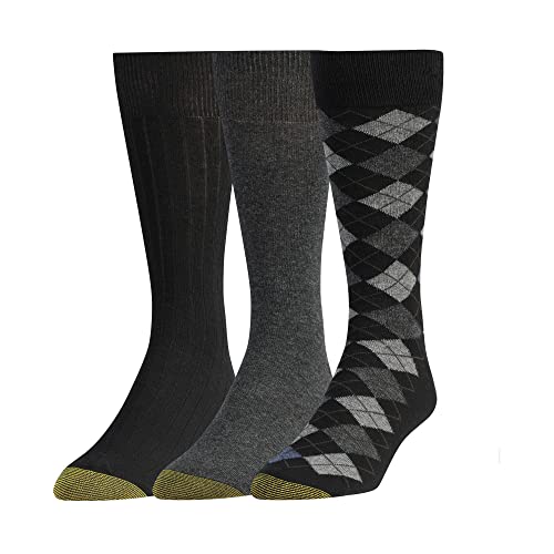 Gold Toe Klassische Argyle-Socken für Herren, 3 Paar, Black Diamond (3 Paar), Large von Gold Toe