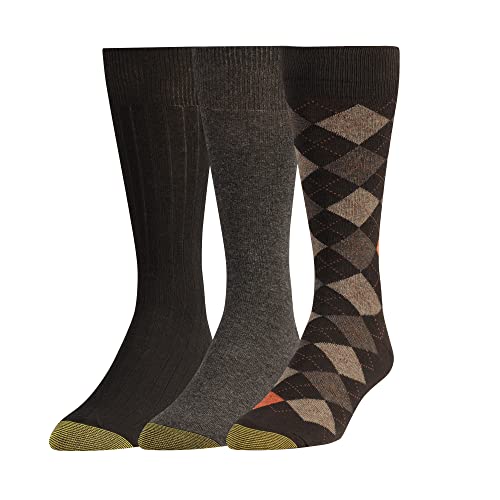 Gold Toe Klassische Argyle-Socken für Herren, 3 Paar, Brown Diamond (3 Paar), Large von Gold Toe