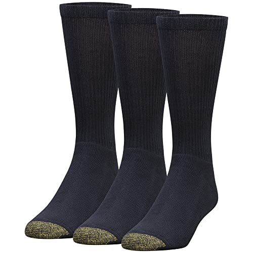 GOLDTOE Herren Uptown Crew Socken, 3 Paar, Schwarz, Large von Gold Toe