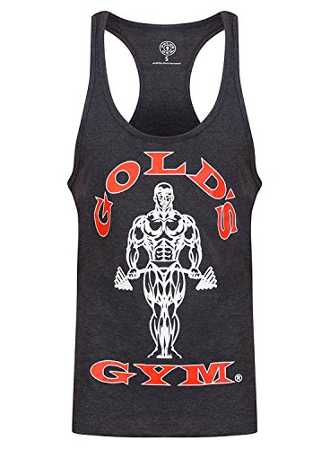 Gold's Gym GGVST004 Herren Training Sport Fitness Tank Top Muscle Joe Kontrast Stringer Weste, anthrazit, XXL von Gold's Gym