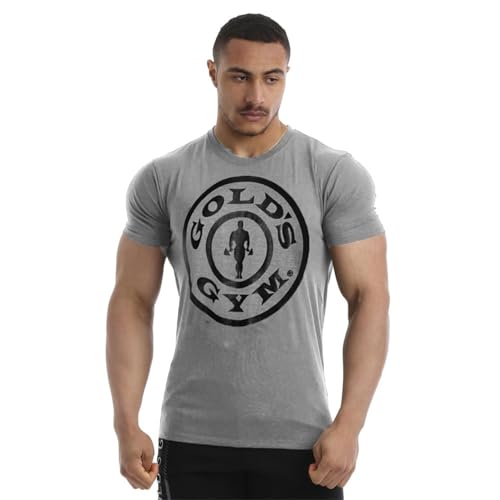 Gold's Gym Herren Ggts149 Gym T-Shirt, Hellgrau meliert/Schwarz, XL von Gold's Gym