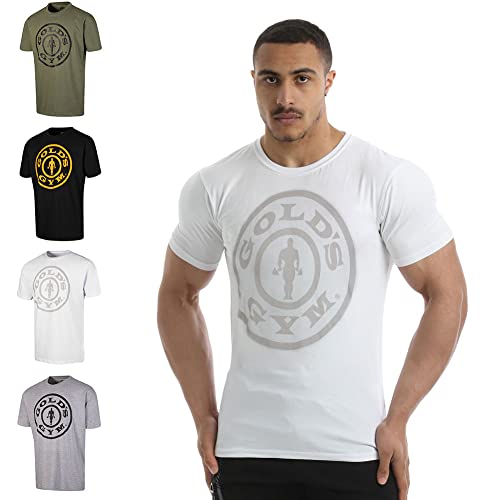 Gold's Gym Herren Ggts149 Gym T-Shirt, Weiß/Hellgrau, XL von Gold's Gym