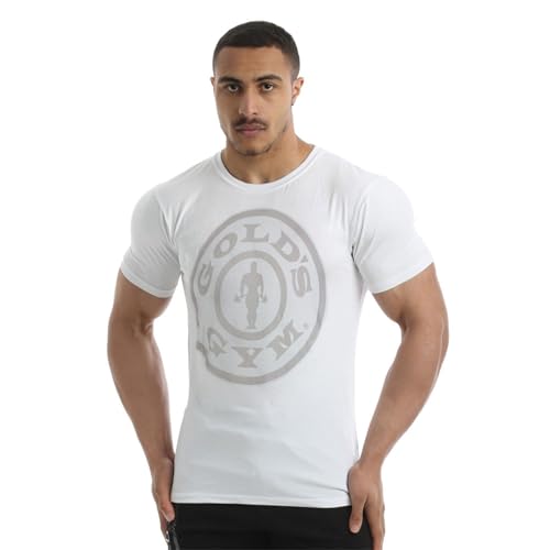 Gold's Gym Herren Ggts149 Gym T-Shirt, Weiß/Hellgrau, XXL von Gold's Gym