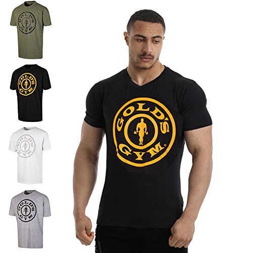 Gold's Gym Herren Ggts149 Gym T-Shirt, schwarz/Gold, L von Gold's Gym