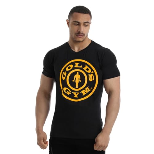 Gold's Gym Herren Ggts149 Gym T-Shirt, schwarz/Gold, XXL von Gold's Gym