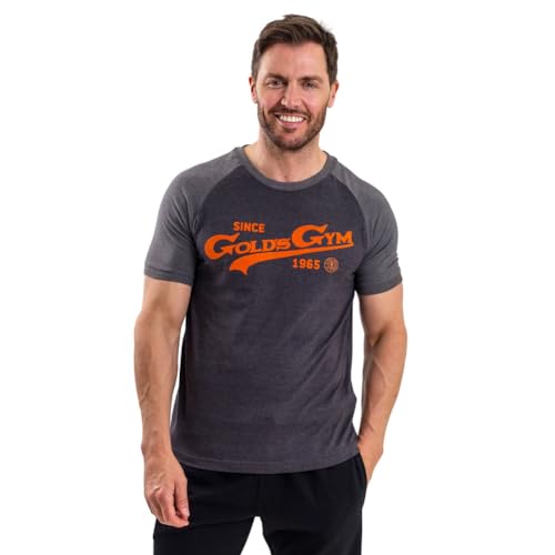 Gold's Gym Herren Ggts153 T-Shirt, Charcoal Marl/Grey Marl/Orange, L Gold's Gym Herren Ggts153 T-Shirt, Charcoal Marl/Grey Marl/Orange, L von Gold's Gym