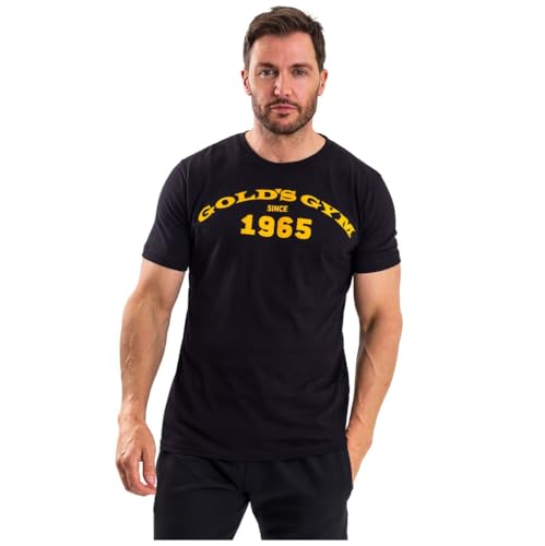 Gold's Gym Herren Ggts154 T-Shirt, schwarz/Gold, XL von Gold's Gym