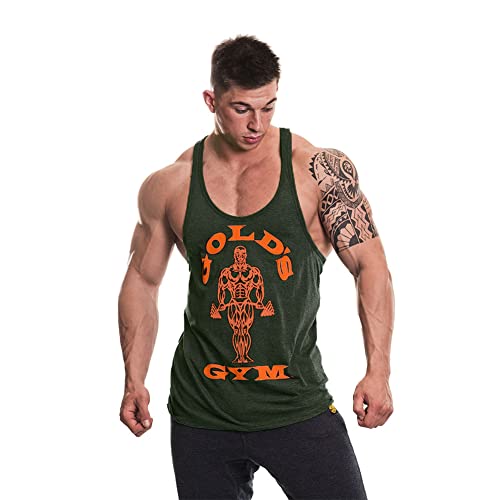 Gold's Gym Herren Muscle Joe Premium Stringer Weste, Armeegrün meliert/orange, S von Gold's Gym