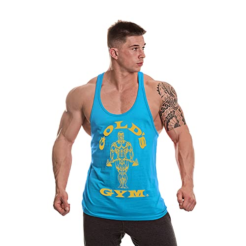 Gold's Gym Herren Muscle Joe Premium Stringer Weste, türkis/gelb, S von Gold's Gym