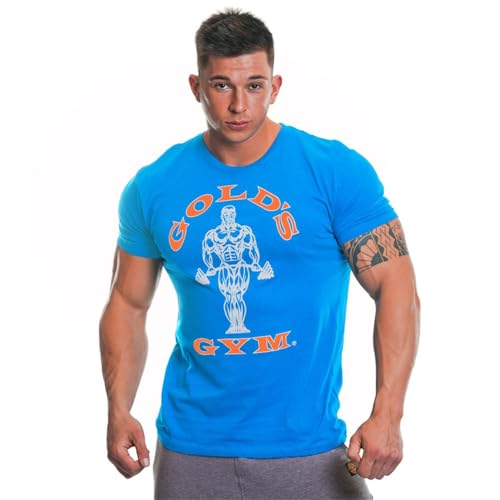 Gold's Gym Herren Ggtop009 Langarmshirt mit Kapuze Gym T-Shirt, Türkis/Orange, XL von Gold's Gym