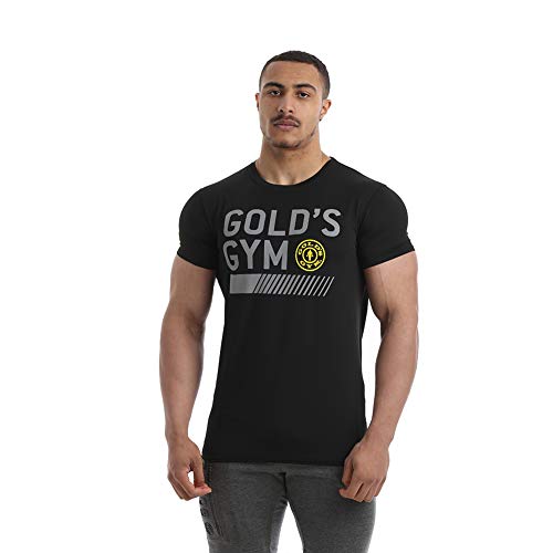 Golds Gym GGTS121 Mens Performance T-Shirt Large Chest Graphics - Schwarz - X-Large von Gold's Gym