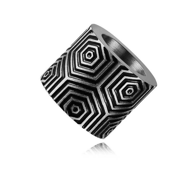 Beads Perlen Bart Perle Edelstahl Diy Metall Großloch 6mm Designperlen Cnc Firestone Bead Nr. 10 von Gold77de