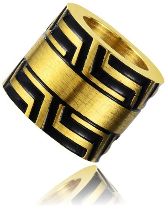 Beads Perlen Bart Perle Edelstahl Diy Metall Großloch 6mm Designperlen Cnc Firestone Nr. 36 von Gold77de