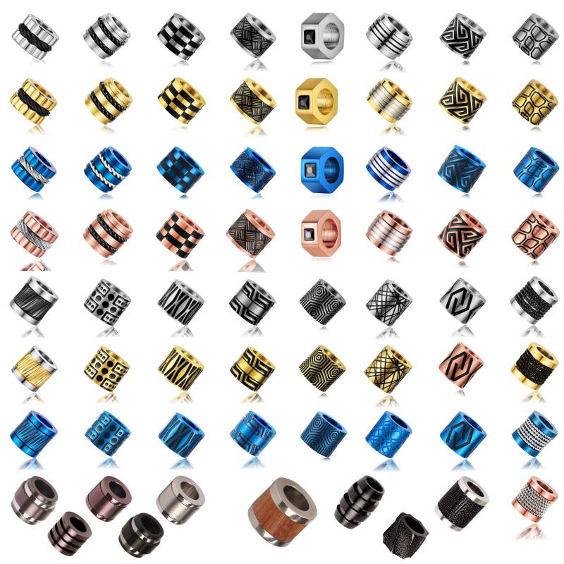 Beads Perlen Bart Perle Edelstahl Diy Metall Großloch 6mm Designperlen Cnc Firestone Nr. 64 von Gold77de