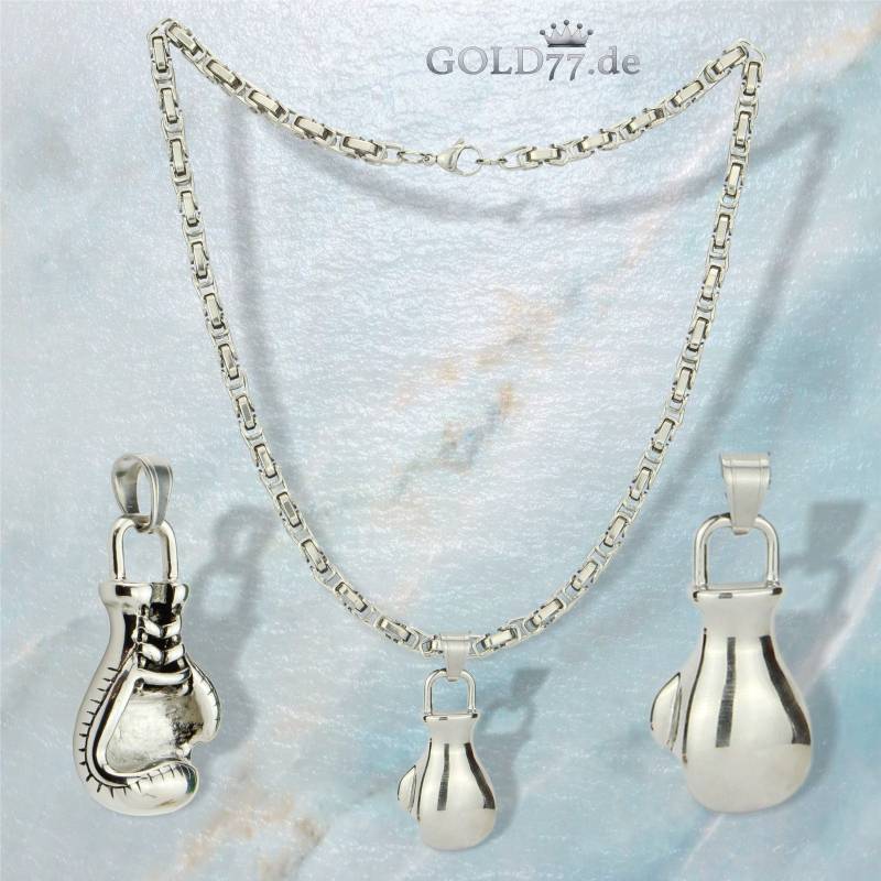 Schmuckanhänger Kettenanhänger Box-Handschuh Aus Edelstahl Einzeln Oder An Königskette in 2 Farben Längen von Gold77de