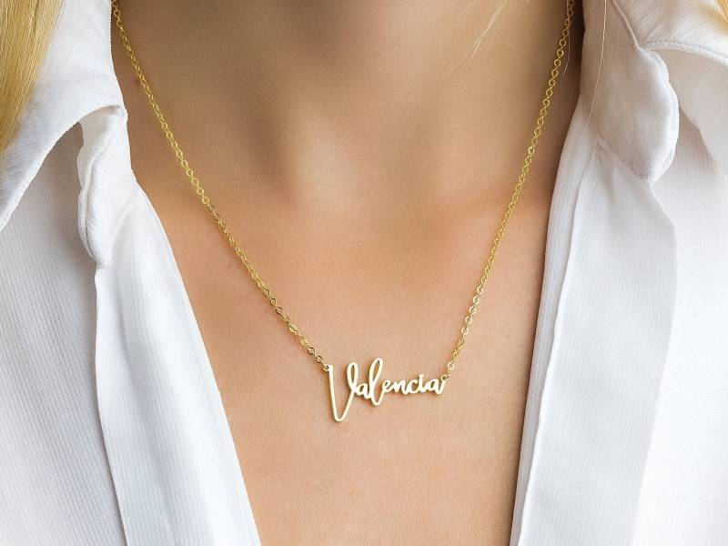 Benutzerdefinierte Sterling Silber Namen Halskette Personalisierte Schmuck Geschenk von GoldAndPieces