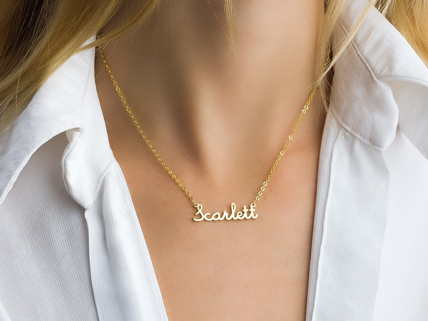 Personalisierte Namenskette Sterling Silber, Gold Plated von GoldAndPieces